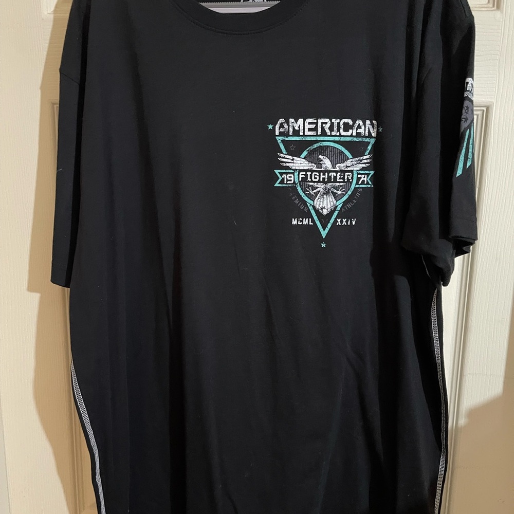 American Fighter Black Short Sleeve Tee with Graphic Design